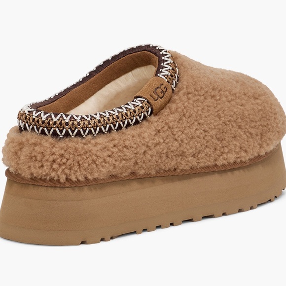 NWB UGG Women's Shearling Platform Slippers in chestnut - Picture 2 of 14